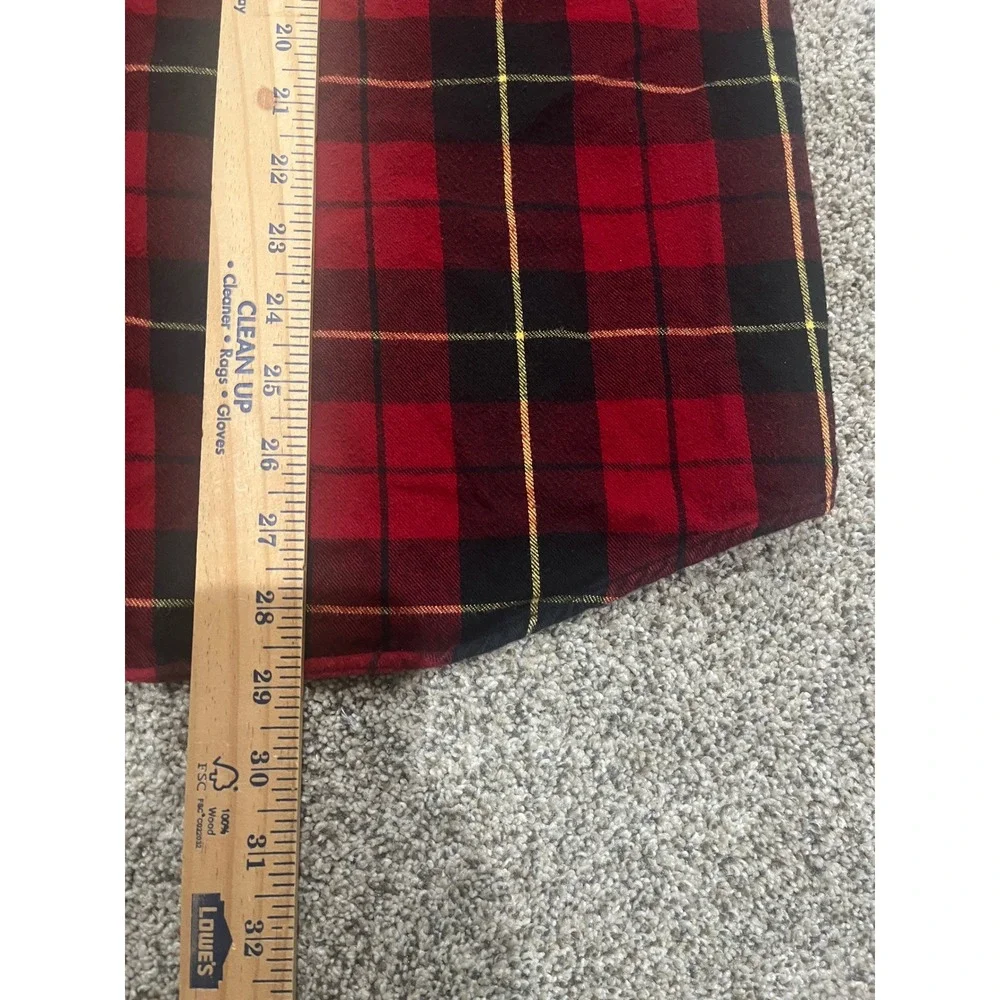 LL Bean Traditional Fit Flannel Shirt Mens Large Red Black Plaid Cotton 228061 - Picture 4 of 5